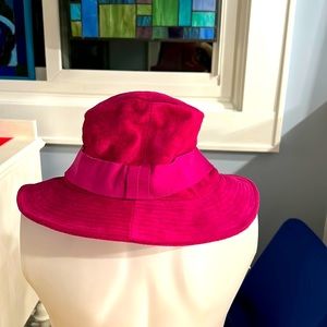 Longchamp Fuchsia Suede Hat